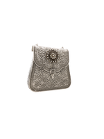 Oxidized 925 Silver Purse - Intricate Floral Motif Clutch Bag