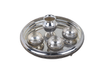 Classic Silver-Plated Pooja Thali Set with Kalash and 4 Bowls – Minimalist Designer Plate for Daily Worship & Festive Rituals