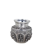 Luxurious Antique Silver Kalash with Goddess Motifs – Handcrafted Pooja Water Vessel (344g)