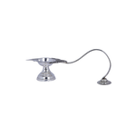 Refined Silver Aarti Diya with Ornate Handle – Compact Ceremonial Oil Lamp (36g)