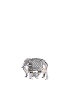 Sacred Kamdhenu Silver Cow & Calf Figurine – Divine Mother & Child Collectible (84g, 1.75"x2.4")