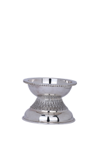 Pure 925 Silver Deepam – 285g Leaf Pattern Oil Lamp for Pooja