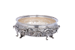 Majestic Elephant-Footed Nakashi Urli – Grand Silver Temple Offering Bowl (1,448g, H:4" W:11")