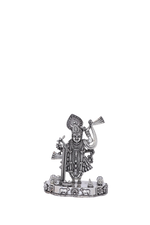 Ornate 88g Handcrafted 925 Silver Shrinathji for Vaishnava Gift