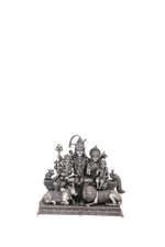 925 Silver Shiv Parvati Family Statue (757g) Complete with Vahanas