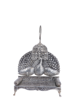 Pure 925 Silver Handcrafted Singhasan (1071g) with Peacock Arch