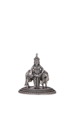 Pure 925 Silver Krishna Gowshala Idol – 175g Cow Protection Murti