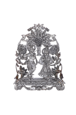 Pure 925 Silver Radha Krishna Idol – 777g Divine Couple Murti