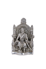 Pure 925 Silver Shivaji Maharaj Statue on Throne for Home