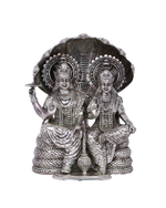 Pure 925 Silver Vishnu Lakshmi Idol – 718g Divine Couple Pooja Murti