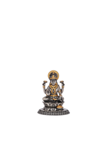 Pure 925 Silver Lakshmi Idol with Gold Accents – 89g Divine Prosperity Murti