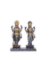 925 Silver Gold Plated Laxmi Narayan Idol (101g) for Home Mandir