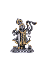 Pure Silver Shrinathji Idol (74g) - Gold Plated - Pooja Mandir
