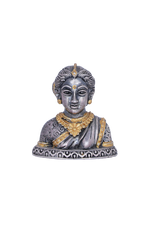 Pure 925 Silver Goddess Idol Bust with Gold Plating for Pooja