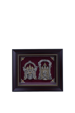Silver Venkateswara Padmavathi Frame (10x12") Gold Plated Pooja Art