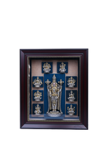 Silver Venkateswara Ashtalakshmi Frame (184g Idols) 14x12" Pooja Art