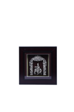 Silver Krishna with Cow Frame (8.6x7.5") for Pooja Mandir Art