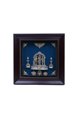 Silver Ram Darbar Frame (11x11") Gold Plated Pooja Art for Vastu