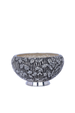 Pure 925 Silver Fruit Bowl (1118g) - Traditional Nakshi Design Centrepiece