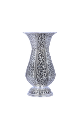 Pure 925 Silver Handcrafted Flower Vase 7" for Home Temple Pooja