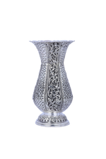 Pure 925 Silver Handcrafted Flower Vase 7"