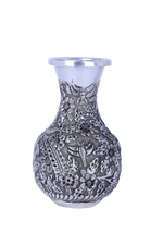 Pure 925 Silver Handcrafted Flower Vase with Butterfly Motif