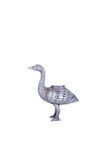 Pure 925 Silver Elephant Statue (266g) - Lucky Trunk-Up Enduring Decor