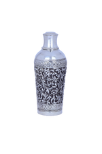 Pure 925 Silver Serving Bottle (272g) - Handcrafted Nakshi Floral Design