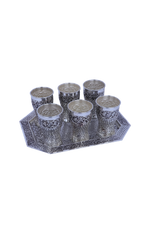 Pure Sterling Silver Glass & Tray Set for Rituals & Home Decor