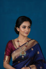 Heavy 925 Silver Temple Jewelry Necklace - Auspicious Festive Wear