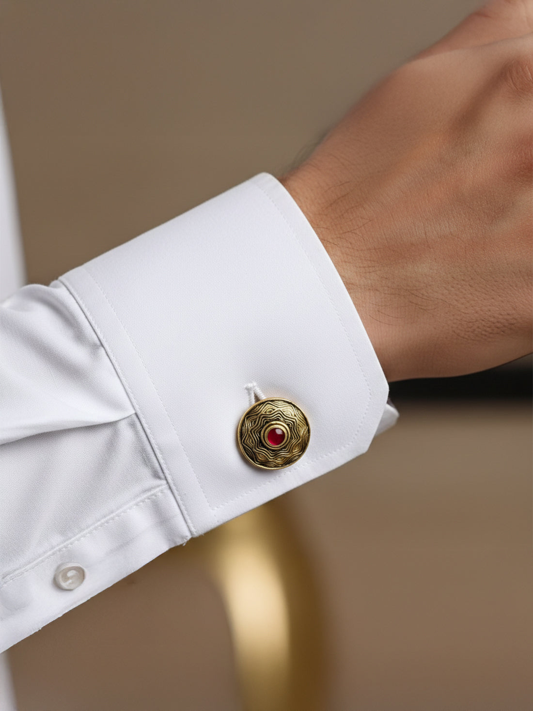 Pure 925 Silver Ruby Cufflinks