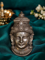 92.5 pure silver Lakshmi idol face, detailed crown with decorative borders and earrings