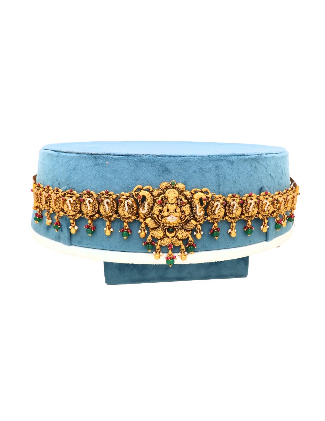 Certified 925 Silver Temple Jewelry Odiyanam | Antique Finish Stone Inlay