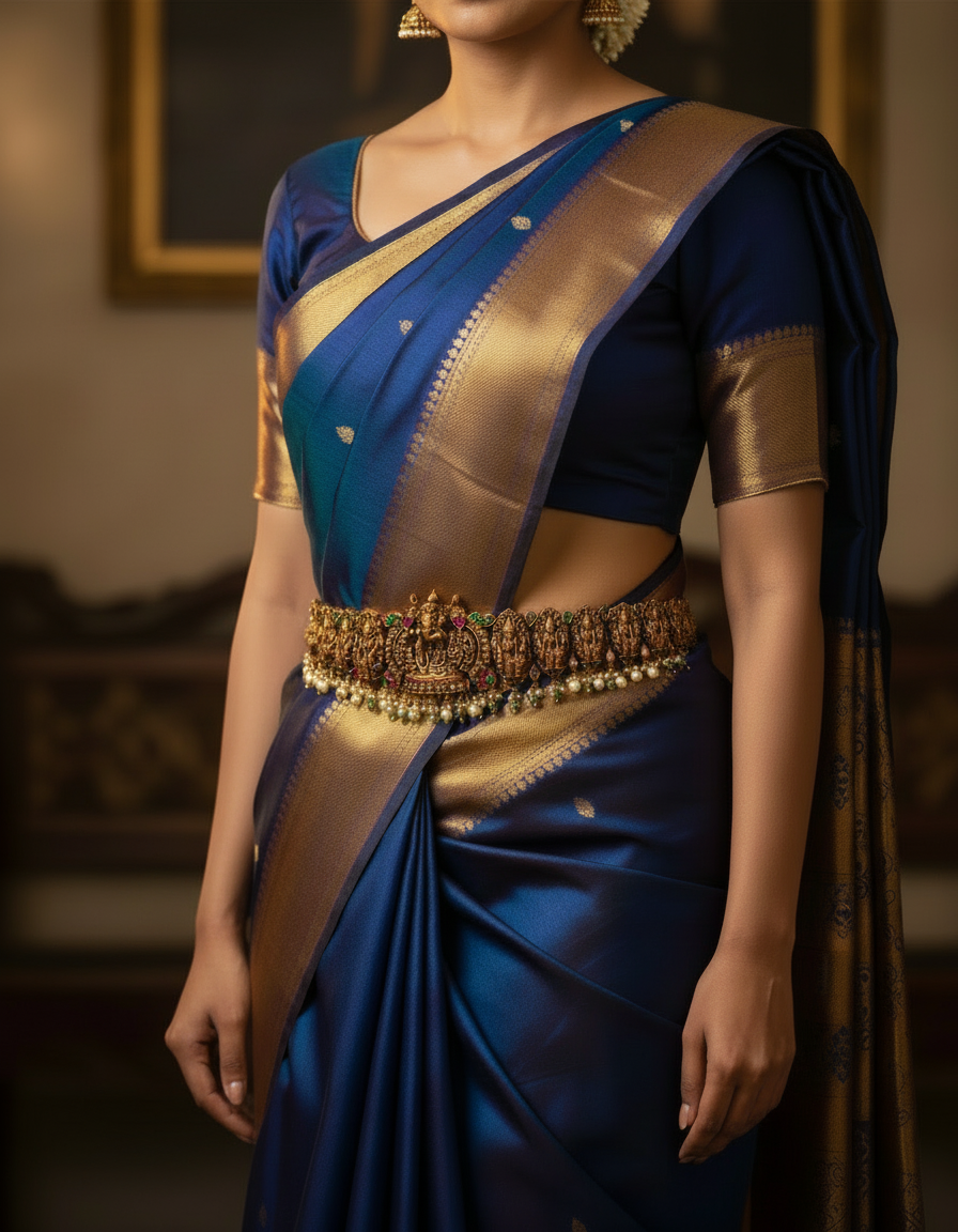 Certified 925 Silver Waist Belt with Traditional Motifs | Oxidized Quality