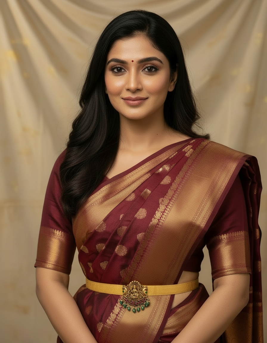 925 Pure Silver Geometric Pattern Odiyanam | High-Polish Festive Waist Belt