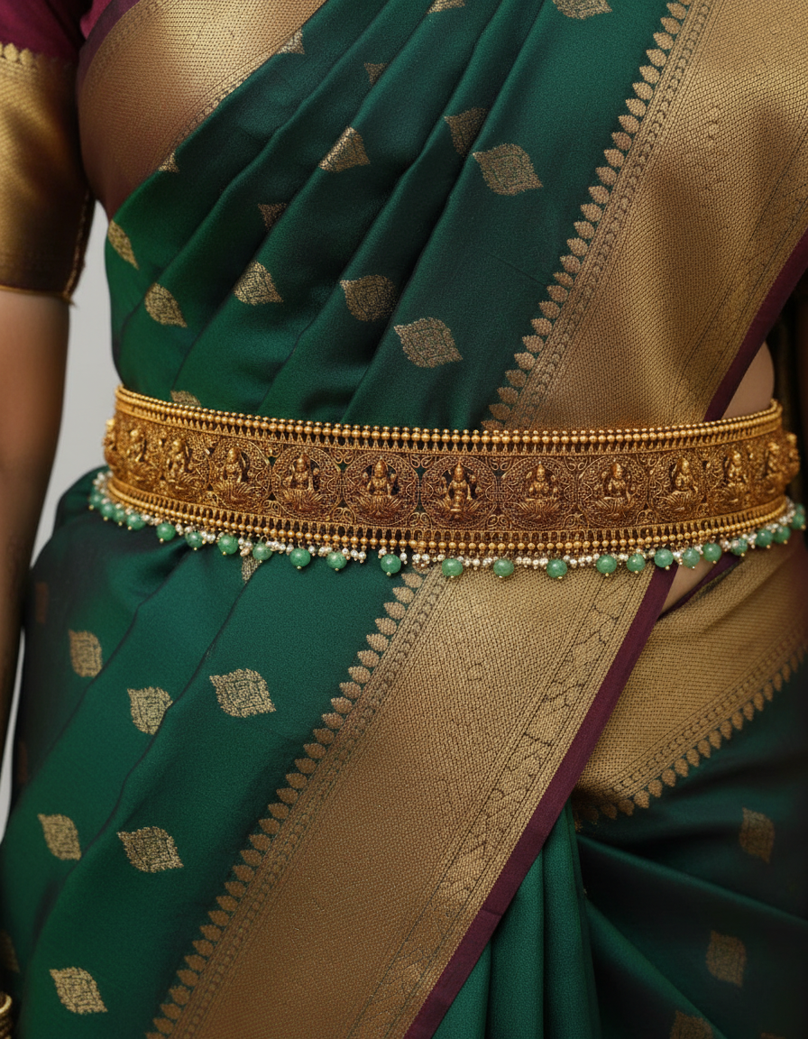 Statement 925 Pure Silver Odiyanam for Sarees | Artisan Dual Finish Design