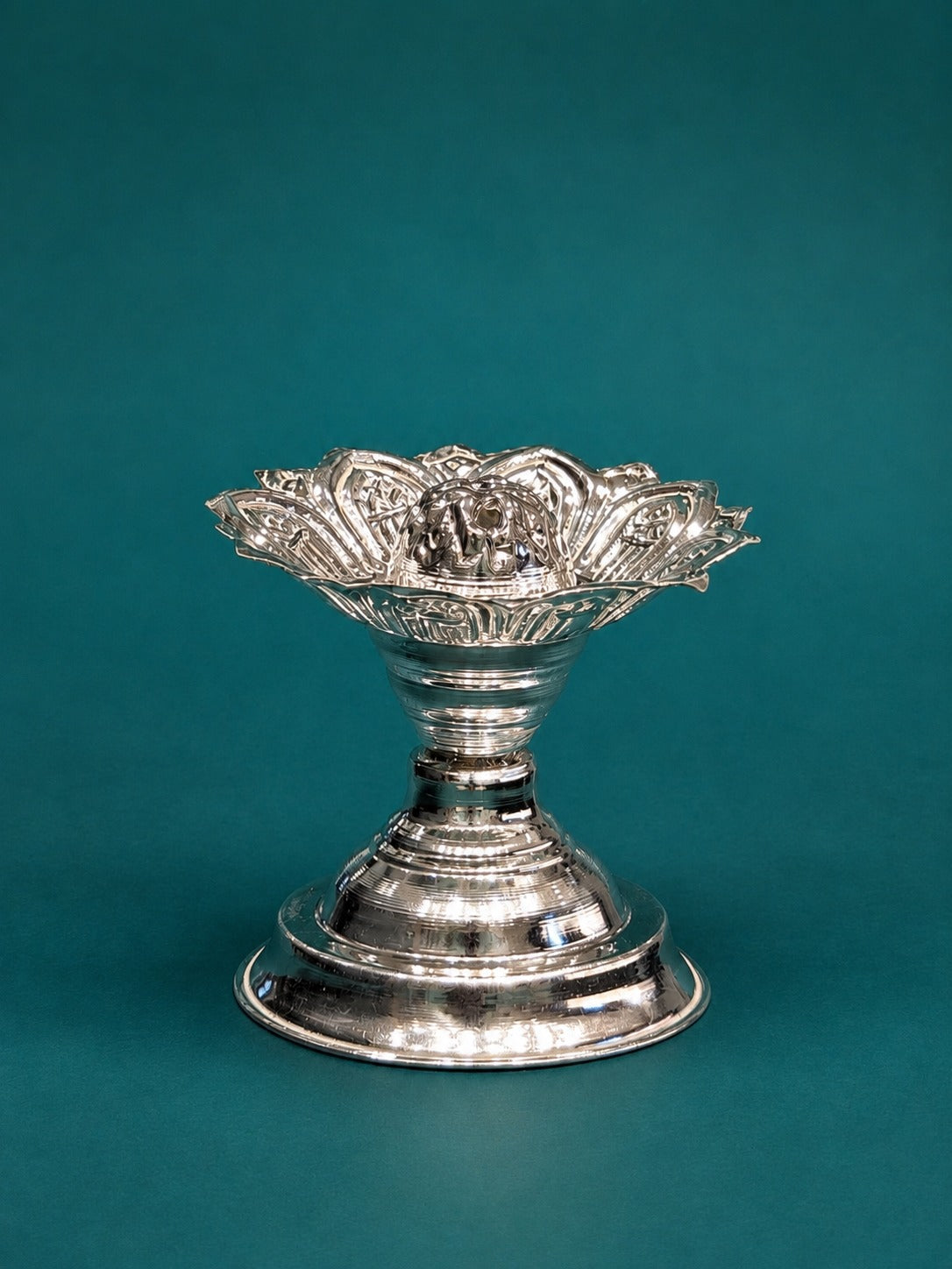 92.5 Pure Silver Lotus Agarbati stand for Pooja