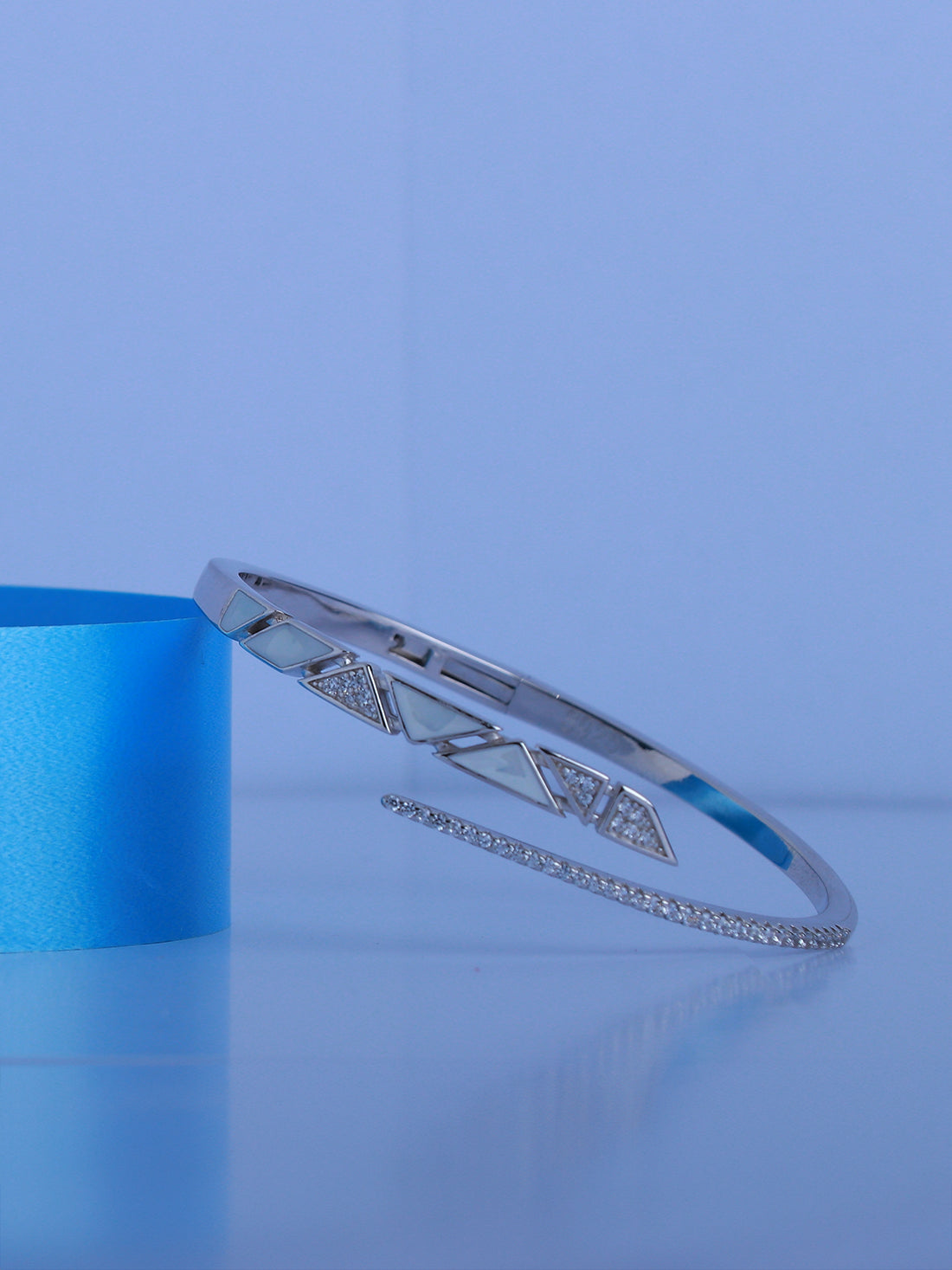 White Stone Unisex 92.5 Pure Silver Bracelet