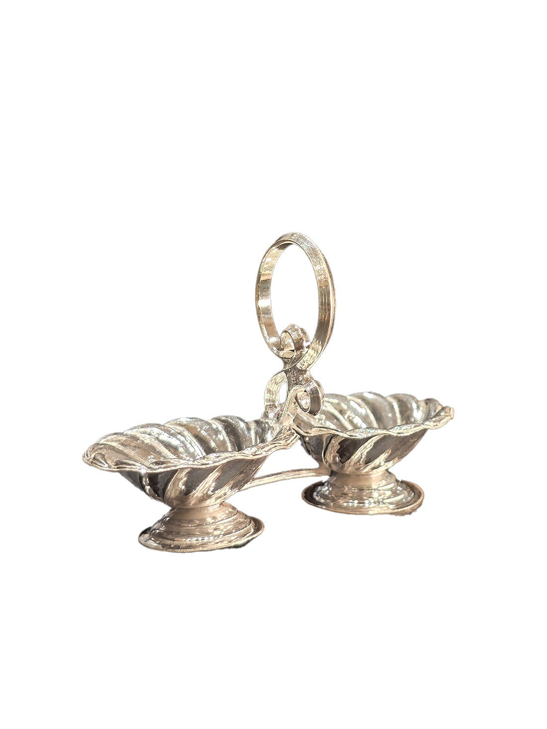 92.5 Pure Silver Two Cups Panchpali Pooja Article with Handle