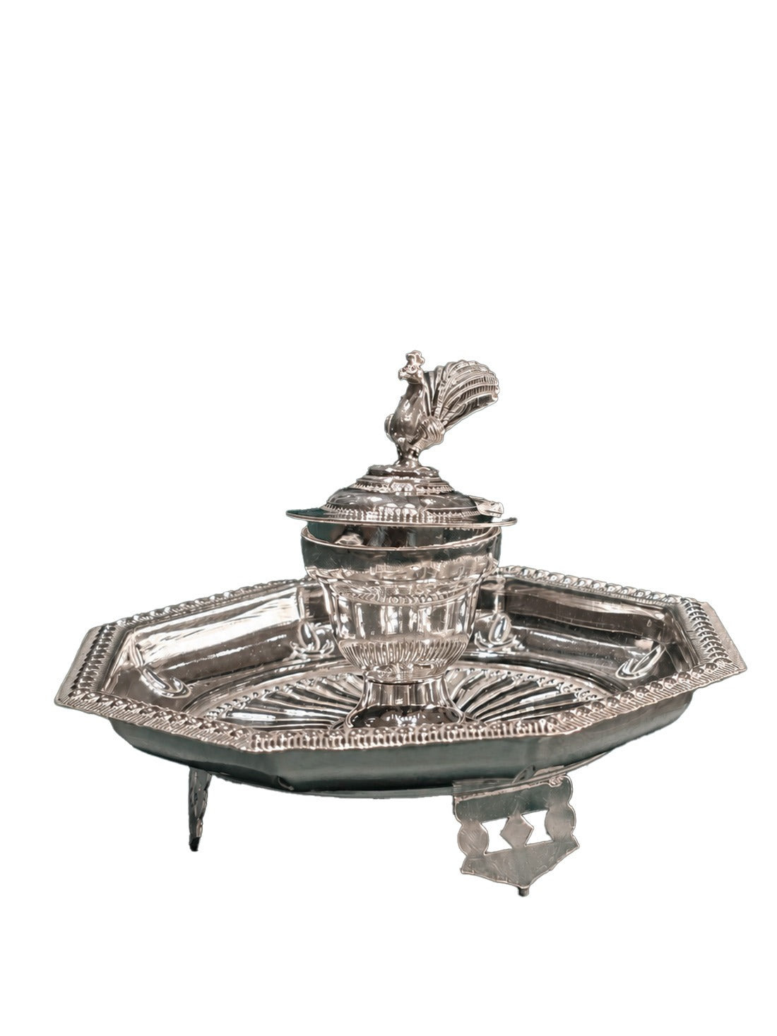 Pure Silver K K BOX with Decorative Tray for Pooja
