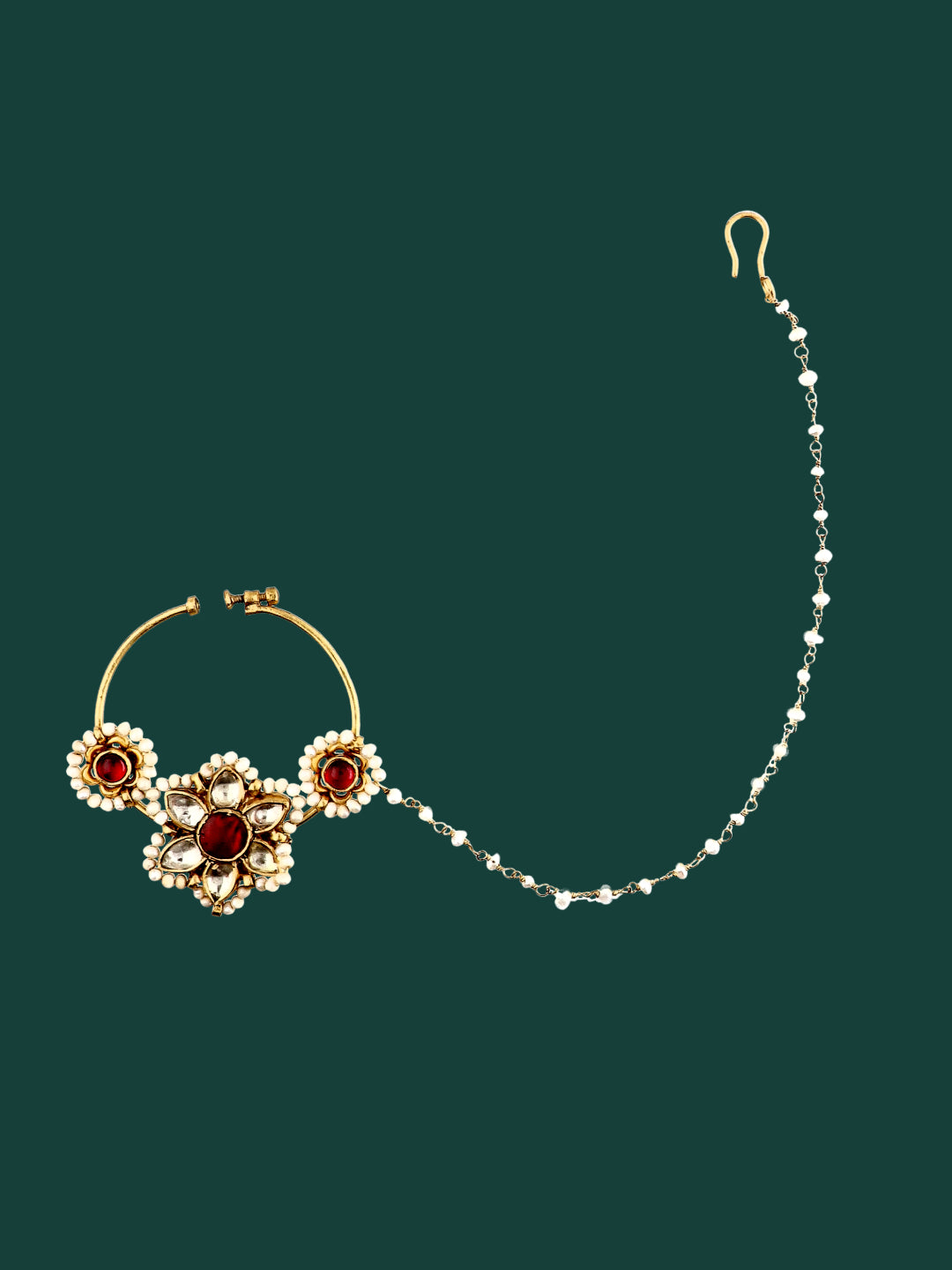 Heavy 925 Pure Silver Bridal Nose Ring | Antique Matte Finish