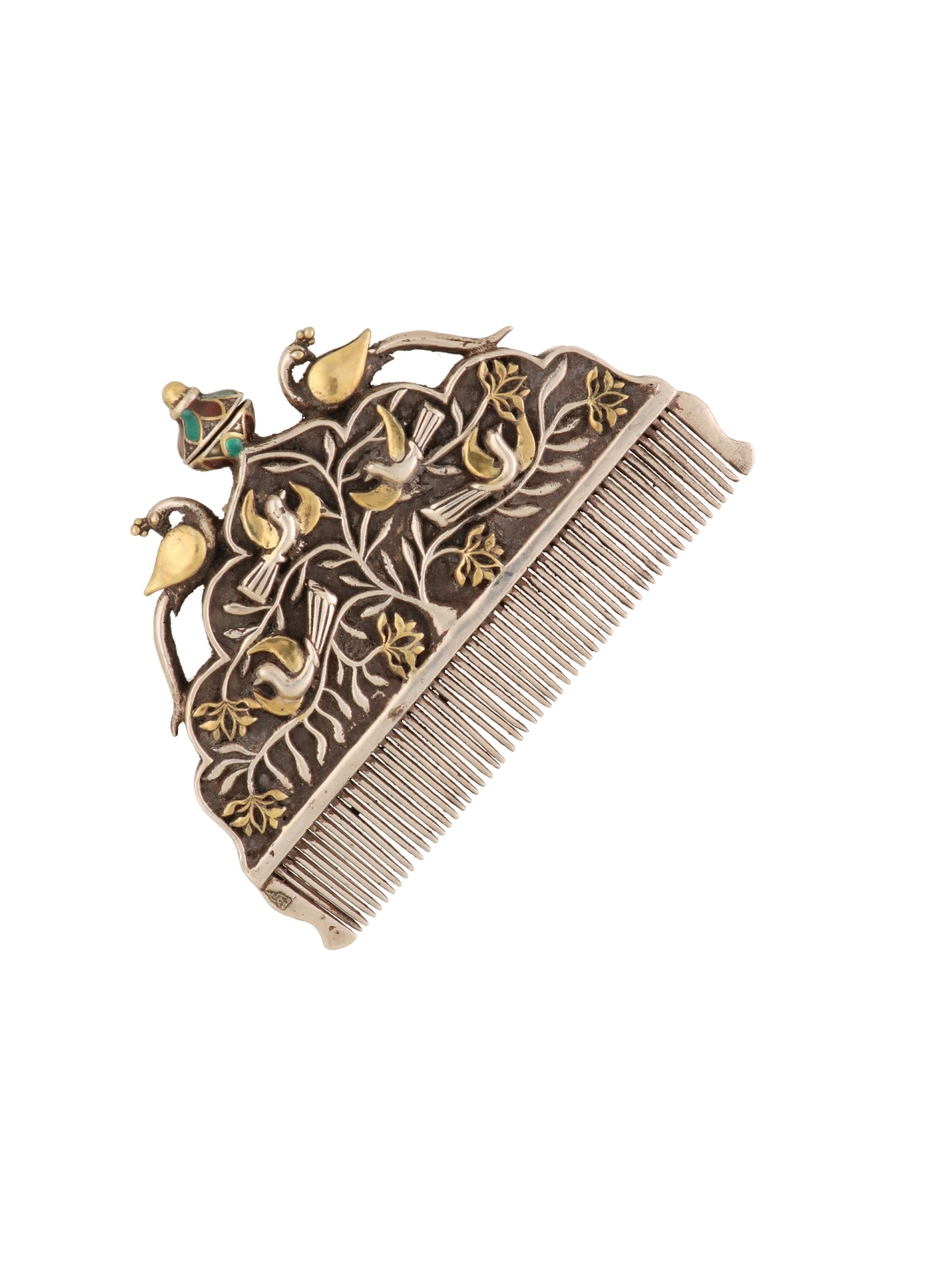 Mirror Polish 925 Silver Comb - Opulent Traditional Design