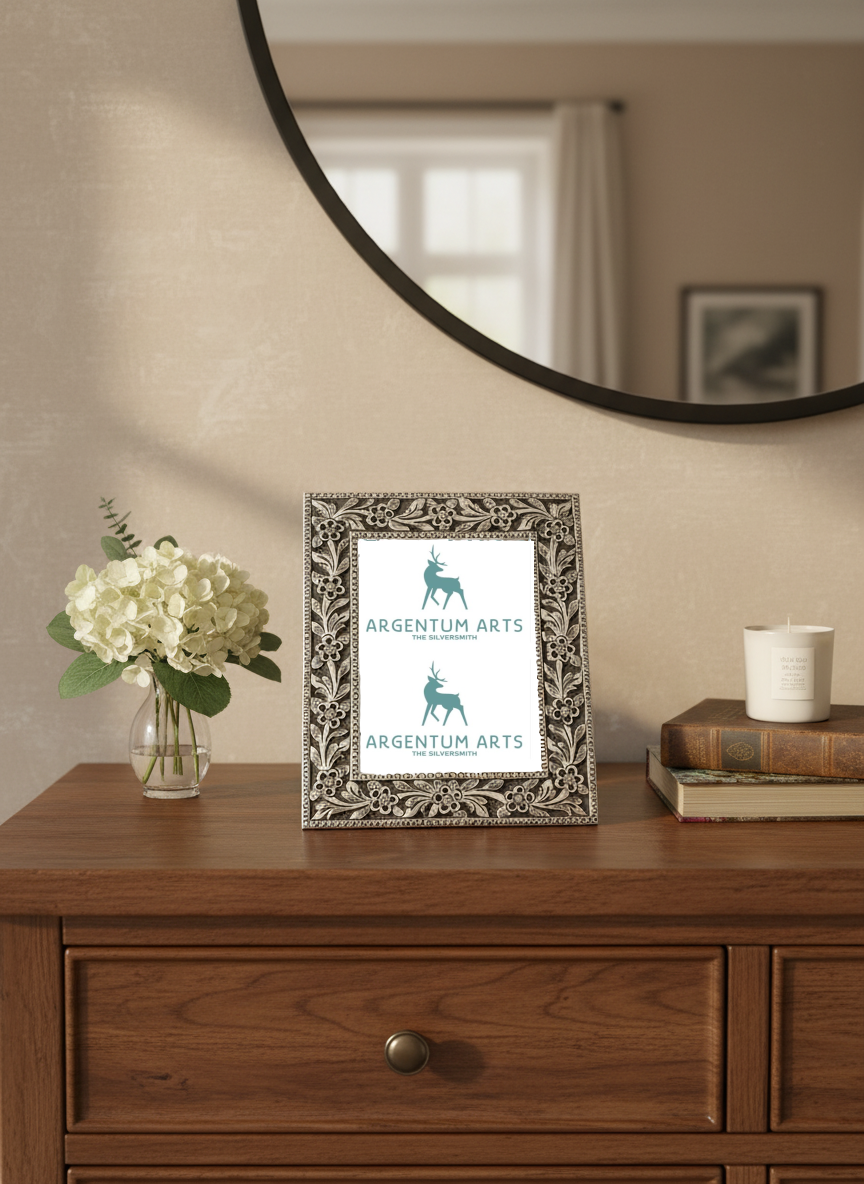 Mirror Polish 925 Silver Photo Frame - Opulent Home Decor Accent