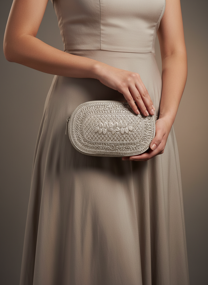 Luxury Mirror Polish 925 Silver Purse - Opulent Wedding