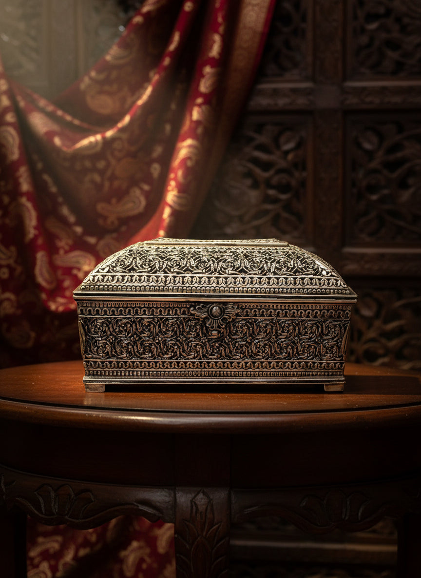 Luxury 925 Silver Filigree Paan Daan - Traditional Artifact