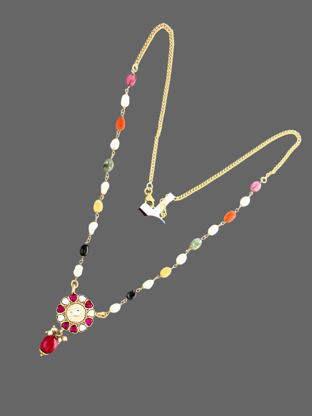 Statement Pure 925 Silver & Gemstone Mala | Elaborate Side Clasp Heirloom