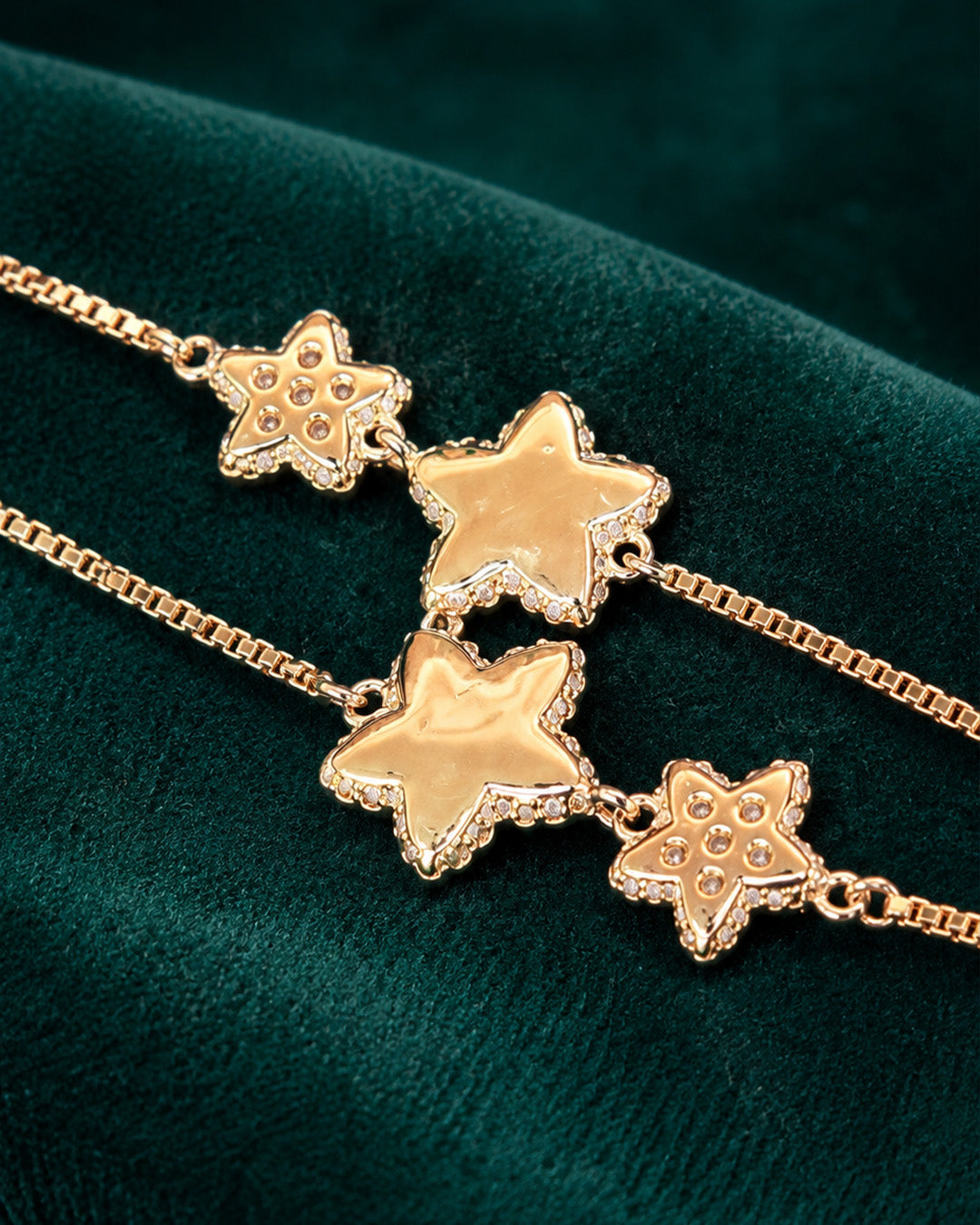 92.5 Sterling Silver Star Anklet for Women – Crystal Charm Payal Pair