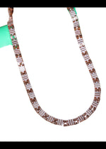 925 silver chain necklace with rectangular station links, close-up view