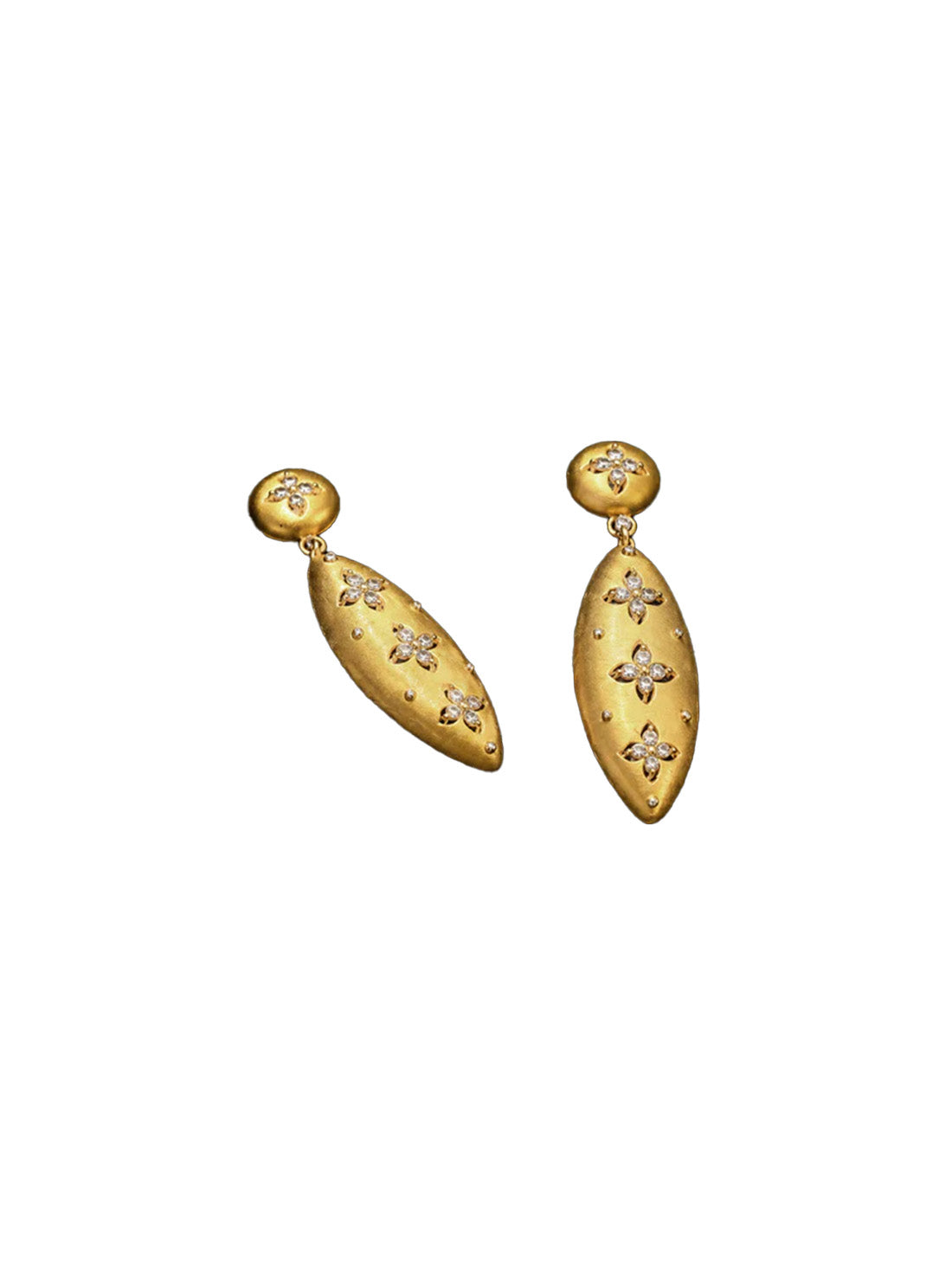 92.5 Sterling Silver Floral Drop Earrings for Women – Elegant Crystal Dangler Earrings-SJE-462109