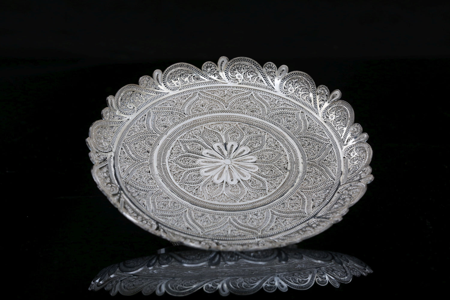Luxury 925 Silver Filigree Tray | Home Decor & Auspicious Gifting